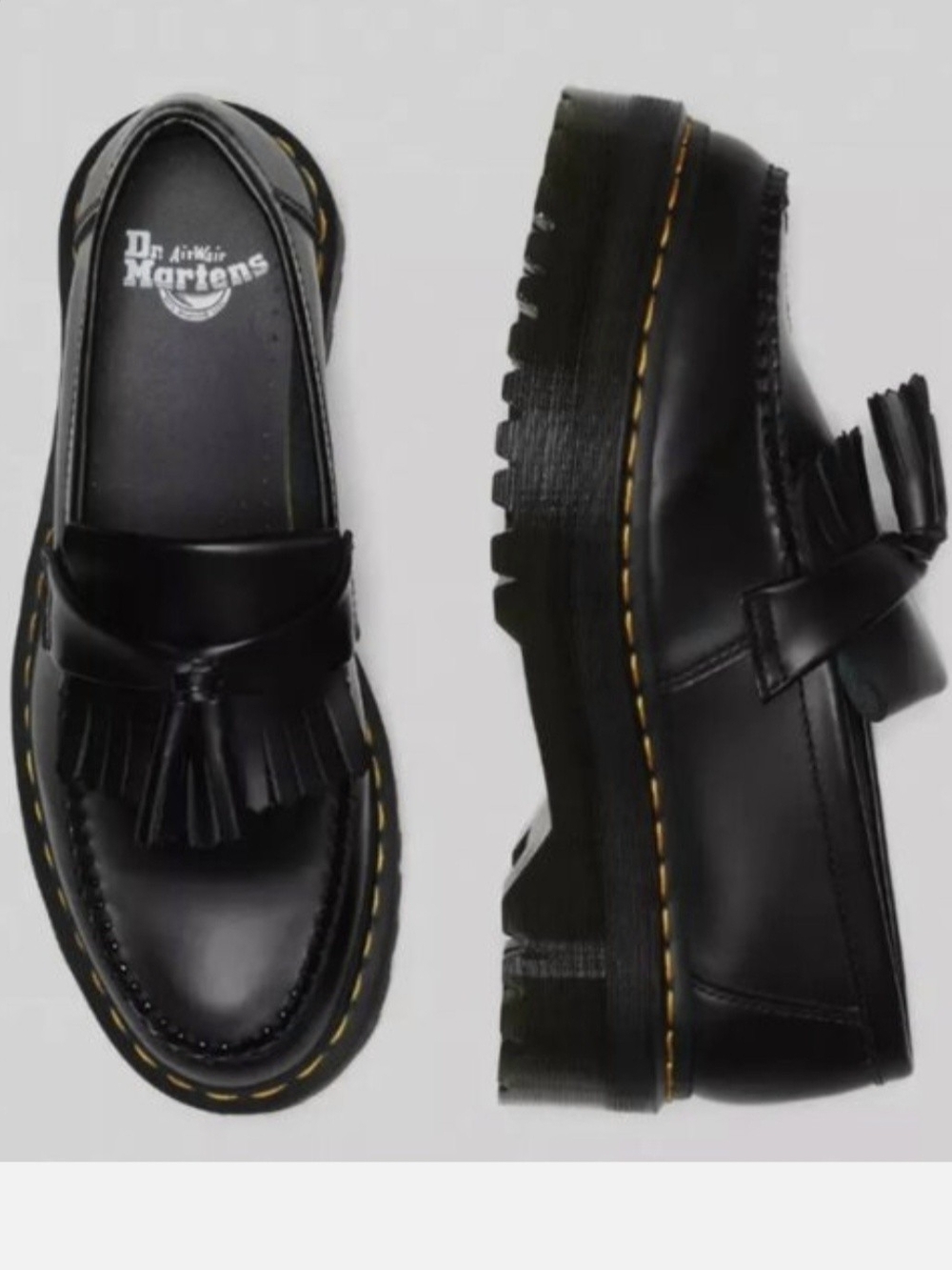 Dr. Martens Black Tassel Platform Loafers